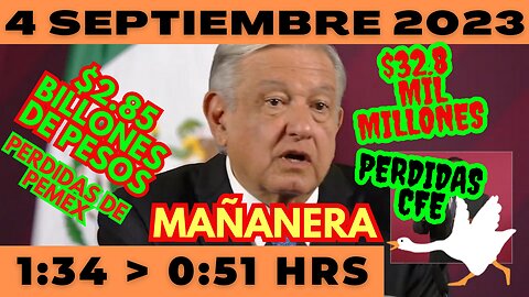 💩🐣👶 AMLITO | Mañanera *Lunes 4 de Septiembre 2023* | El gansito veloz 1:34 a 0:51.