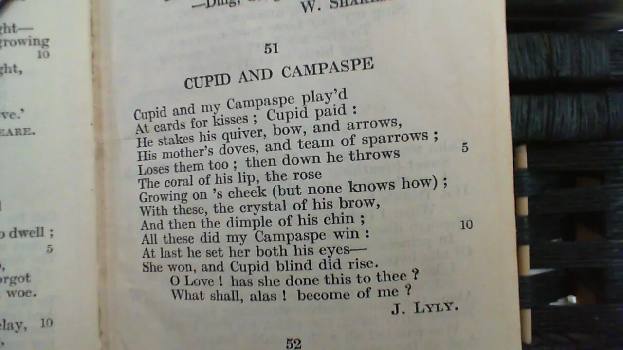 Cupid and Campaspe - J. Lyly