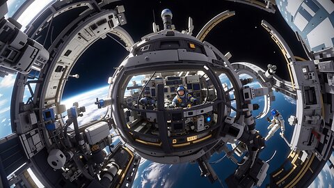 Space Station Fisheye Fly Through 4K Ultra HD