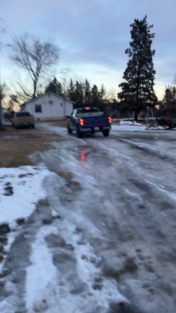 Tim doing a small burnout on ice Not YT synced