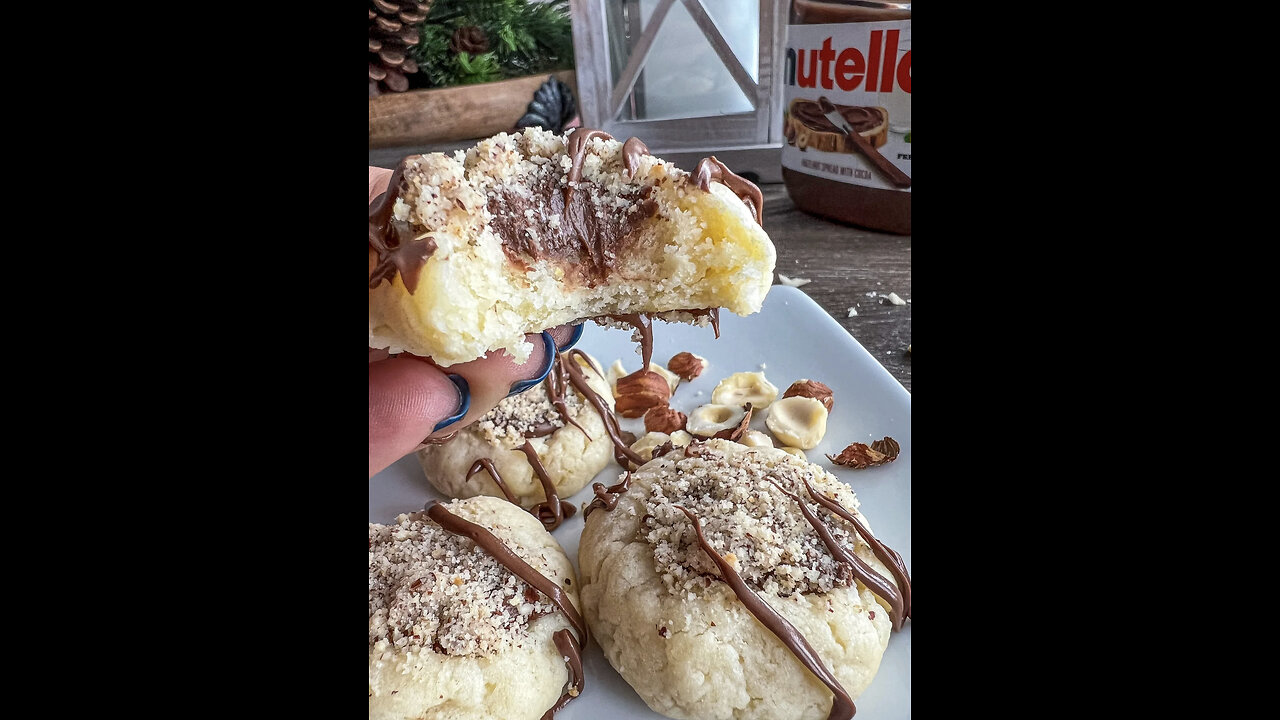 Nutella Cheesecake Thumbprint Cookies