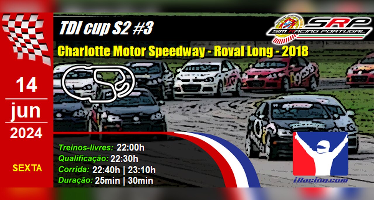 🇵🇹 [iRacing Live] 🇵🇹 TDI cup S2 @ Charlotte Motor Speedway - Roval Long - 2018