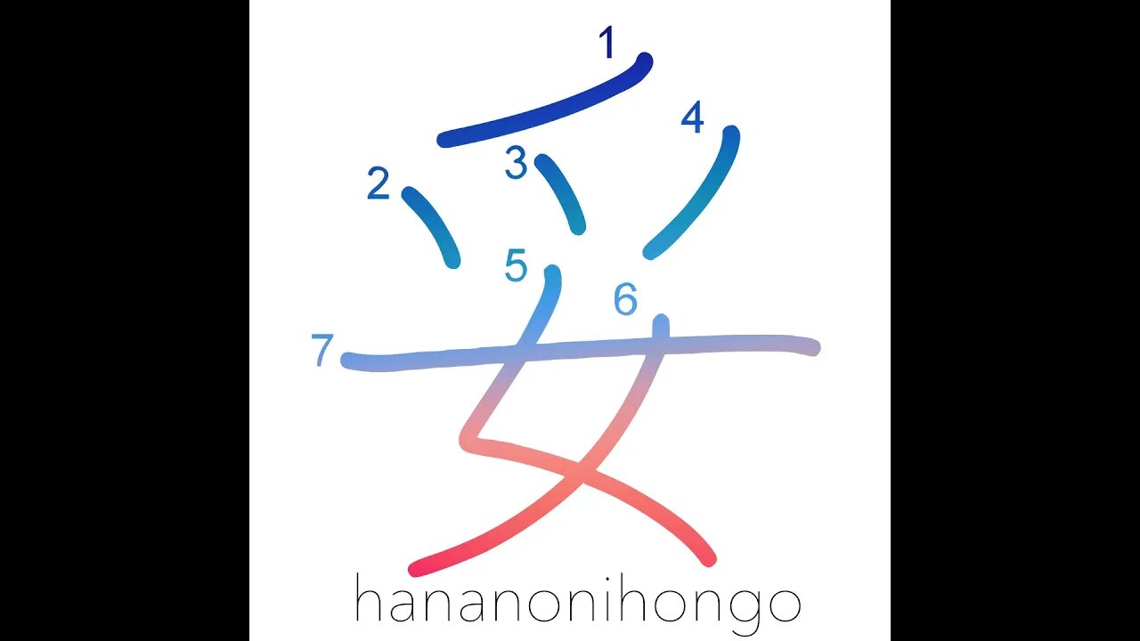 妥 - gentle/peace/depravity - Learn how to write Japanese Kanji 妥 - hananonihongo.com