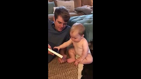 baby says Mama after reading book