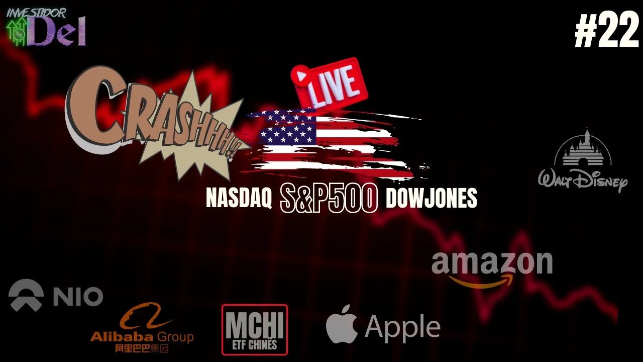 #22 CRASH NAS BOLSAS E CRIPTOS COMEÇANDO C/ R$100 AÇÕES INTERNACIONAIS + | US100 | US30 | SP500