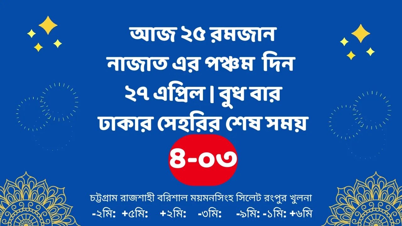 Today 27 April sahari time | আজকের সেহরির শেষ সময় ২০২২ | আজকের সেহরি | ajker sehorir sesh shomy