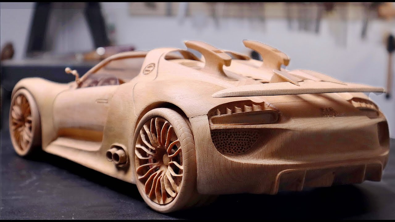 How to Make a Wooden Car Porsche 918 out of wood