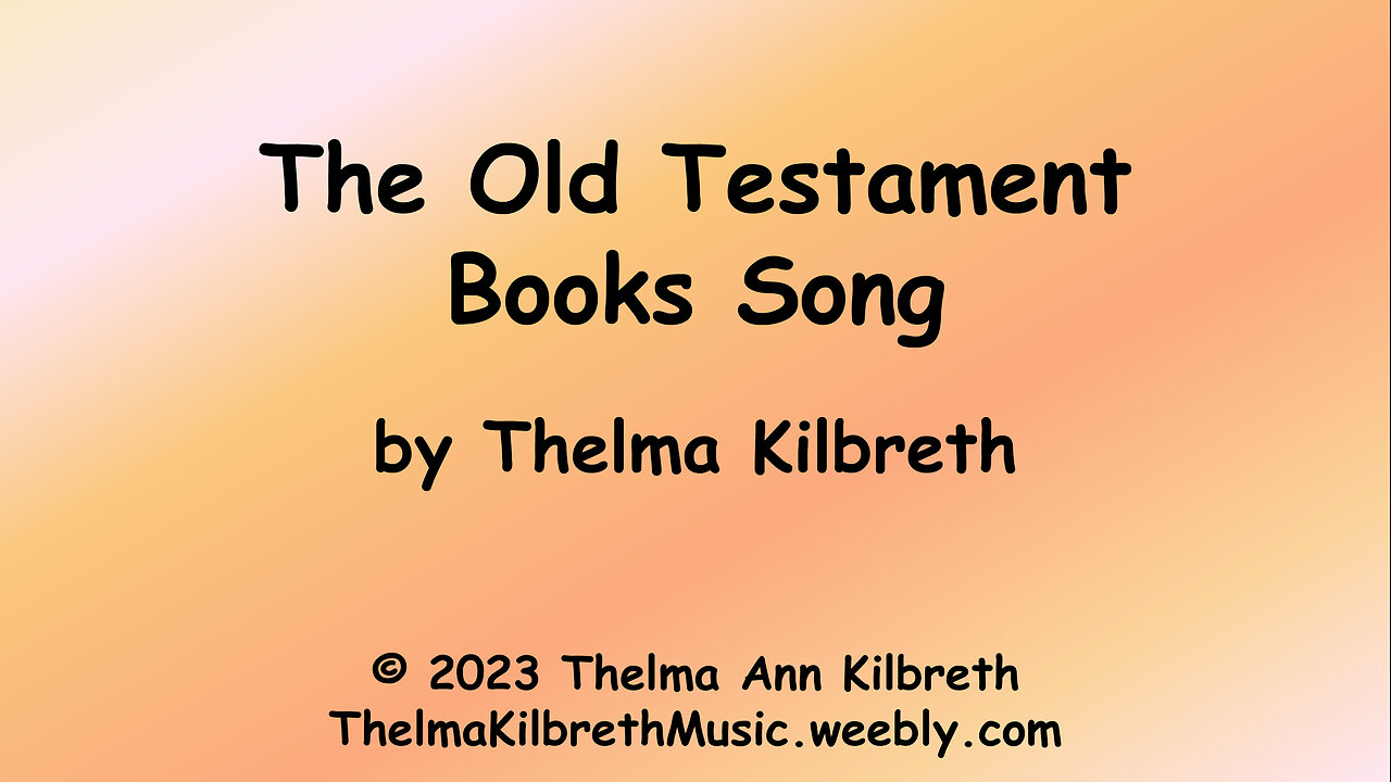 Old Testament Books Song