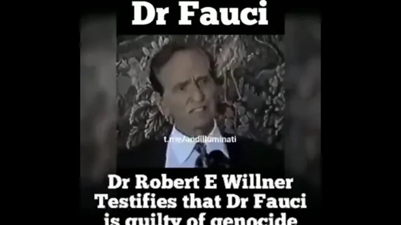 Dr. Robert E. Willner accuses Dr. Fauci of genocide during the 80's.