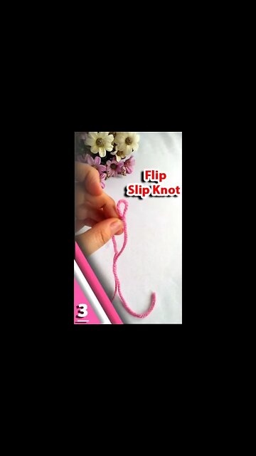 How To Make Flip Method Slip Knot - Crochet Stitches Part 3 #shorts