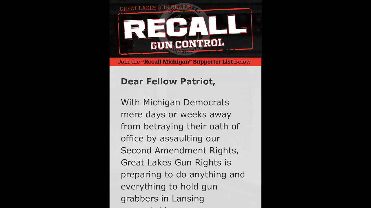 Recall Gun Control, Michigan 2/21/23