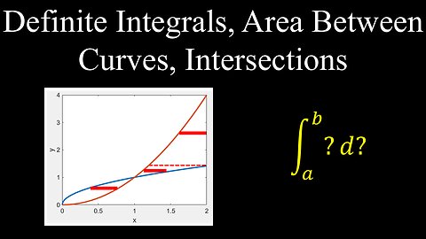 Definite Integrals, Area Between Two Curves, Intersection Points - Calculus