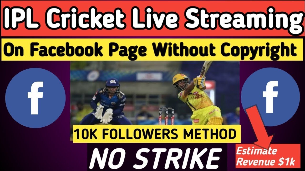 How to live stream ipl matches on Facebook page without copyright | IPL live streaming on Facebook