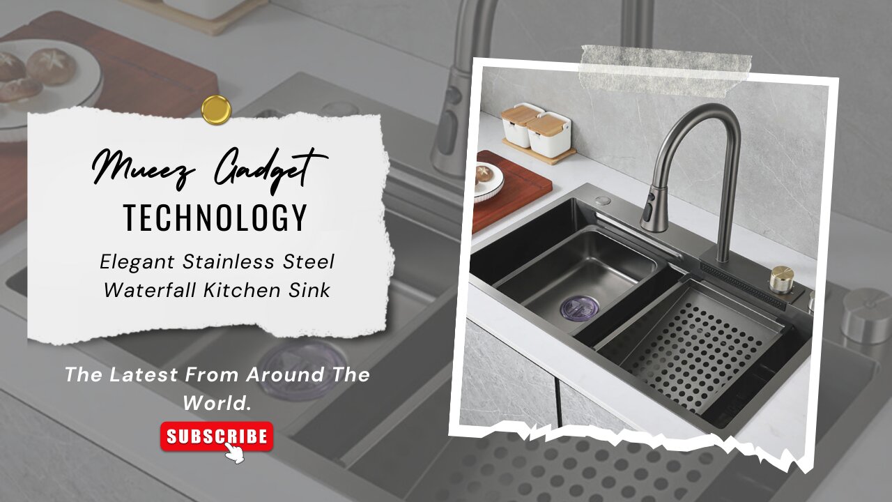 Elegant Stainless Steel Waterfall Kitchen Sink | Link in description