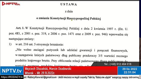 Wtorek - Wojciech Olszański obecny! Osadowski NPTV (29.11.2022)