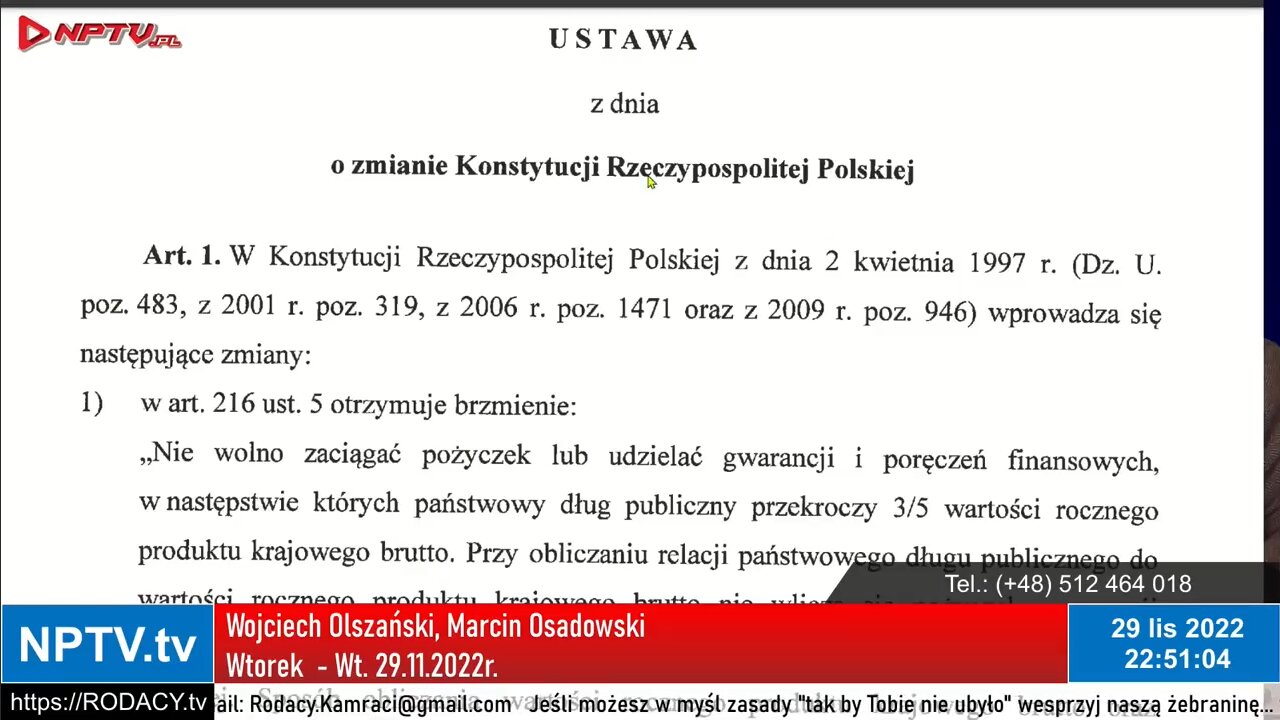 Wtorek - Wojciech Olszański obecny! Osadowski NPTV (29.11.2022)