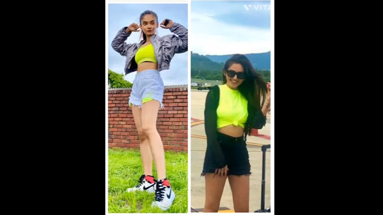 💞🥀 Beautiful Anushka sen hot 🔥 vs jannat zubair 🔥 pic #shorts #viral #short