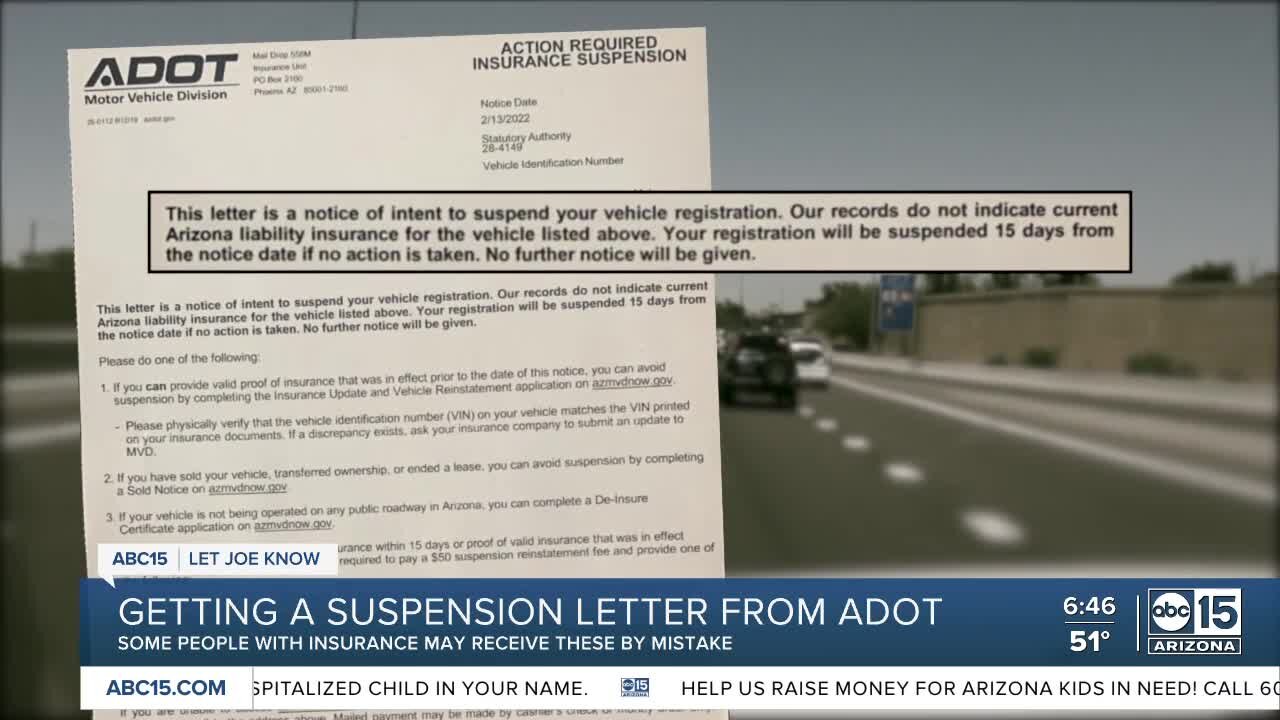 Did you get a suspension letter from ADOT? Some may be getting them by mistake