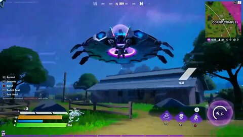 Master Chief gets into another UFO vs UFO dogfight! / Fortnite