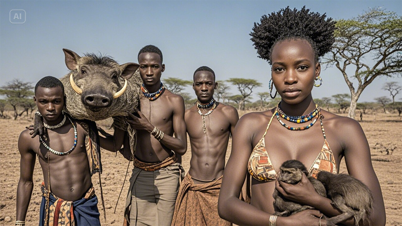 Hunting WILD Bush Pigs with Ancient Hadzabe Tribe!