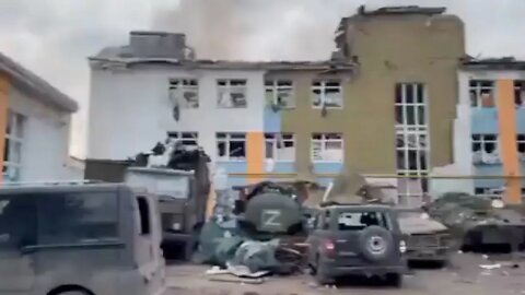 A Russian base in Donbas after being struck by HIMARS’s guided rockets!