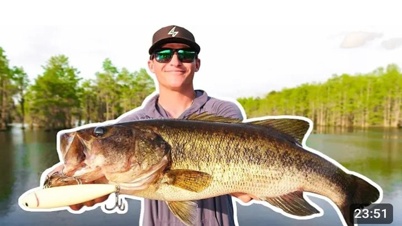 Catching BIG Bass on BIG TOPWATER! (Lake Fishing)