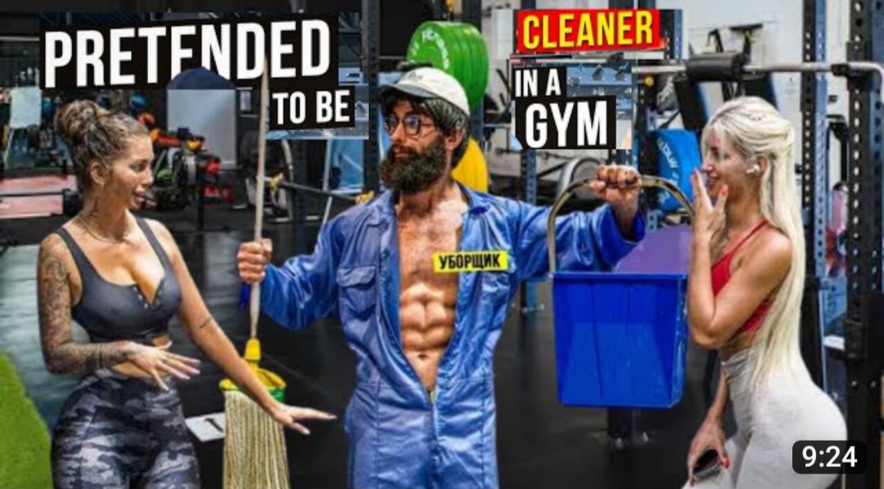 Can I clean here? Anatoly gym prank Aesthetics in public reactions