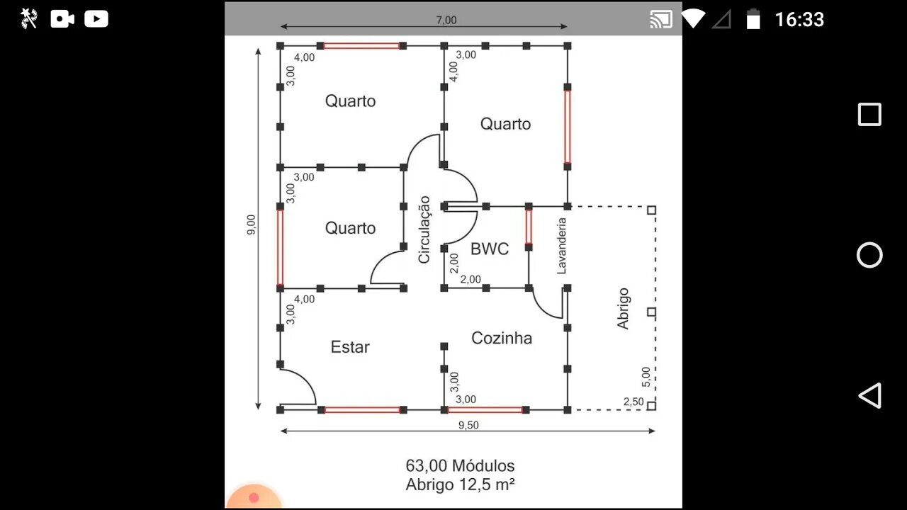 planta baixa casa teria 7x9 construtor virtual ph