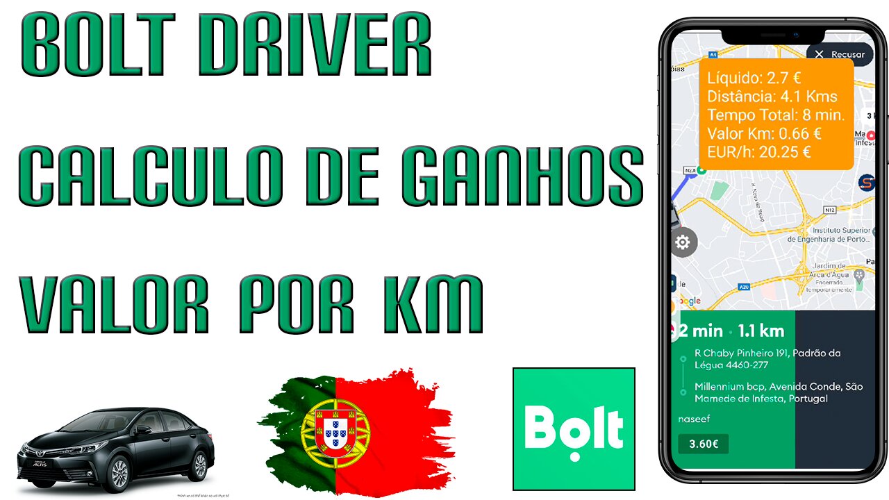 BOLT DRIVER - VALOR POR KM | Macro para cálculo de ganhos