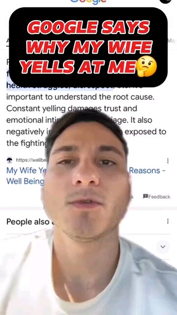 Google search tells why my wife yells at me! double standard for men tho 🤔