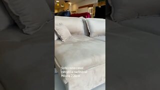 Nosso sofá cama Milano retrátil e reclinável vem com 4 almofadas super fofas e é PER-FEI-TO!