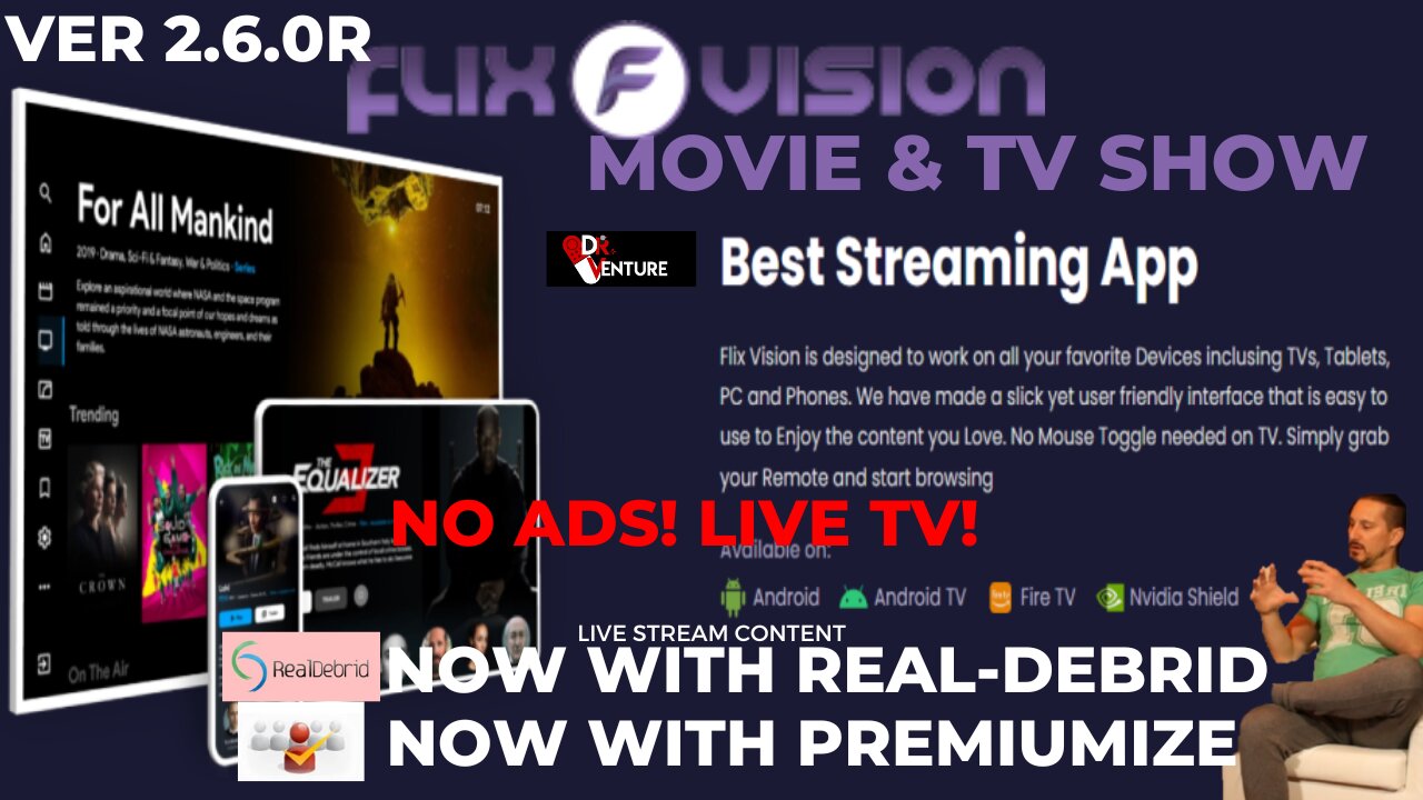 BEST FREE STREAMING Movie and TV Show APP with LIVE TV - Flix Vision 2.6.0r