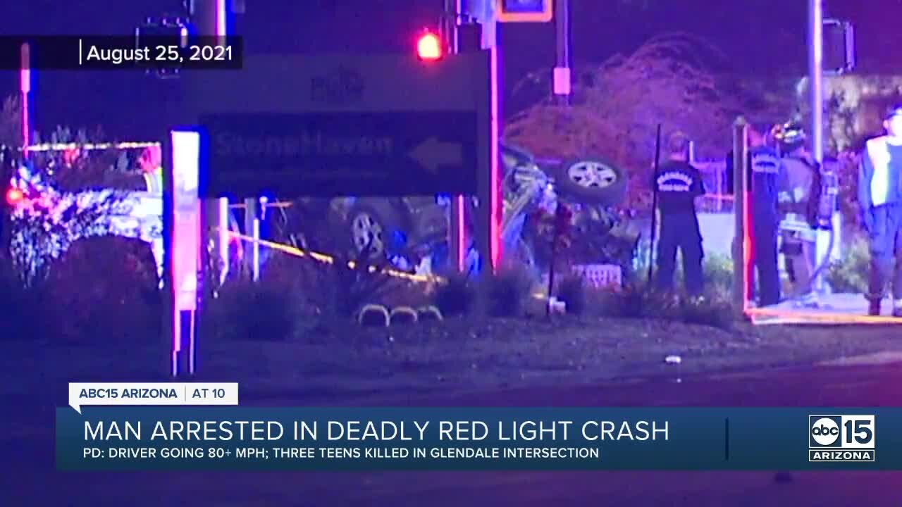 Man arrested in deadly red light crash