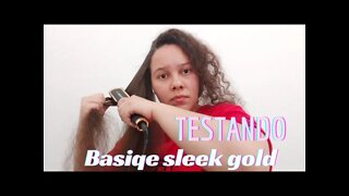 TESTANDO ESCOVA ALISADORA BASIQE SLEEK GOLD