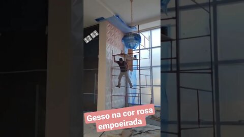 gesso 3d na cor rosa empoeirado o que vcs acharam?#gesso 3d #gessodecorativo #gessodrywall #gesso