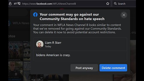 Meta restrictinmg my account due to am backing Donald J Trump for 2024.