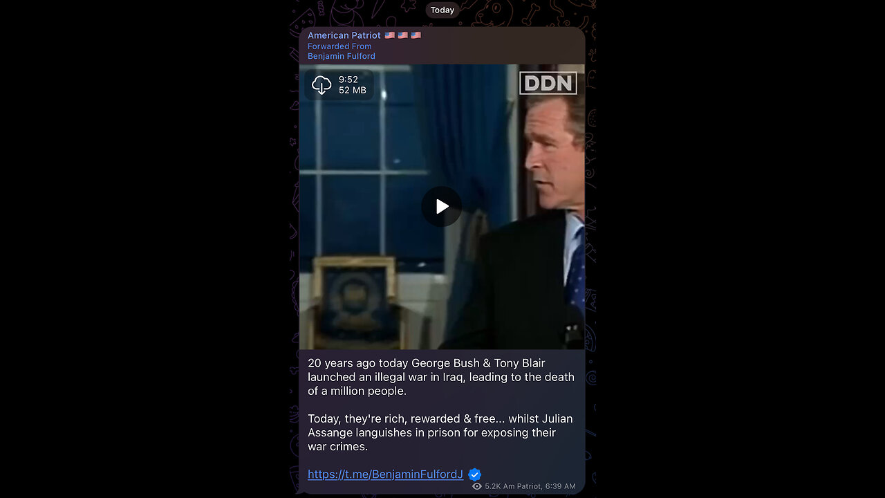 20 years ago today George Bush & Tony Blair launched an illegal war in Iraq