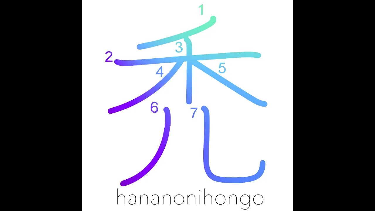 禿 - baldness/to become bald/to wear out - Learn how to write Japanese Kanji 禿 - hananonihongo.com