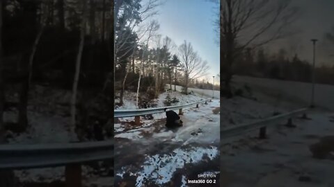 My friend wiping out on Ice 😂🤣