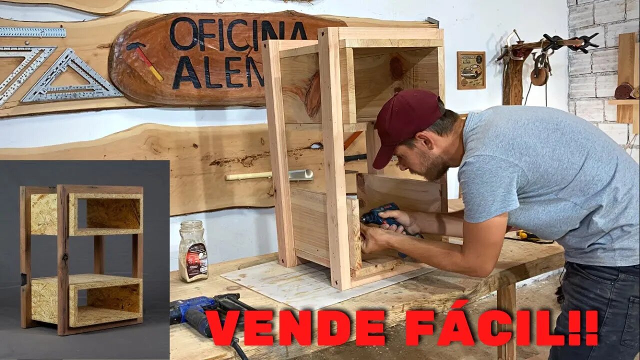 Um Criado Mudo Retrô Diferente de Todos que Você já Viu. Fácil de Fazer Woodworking