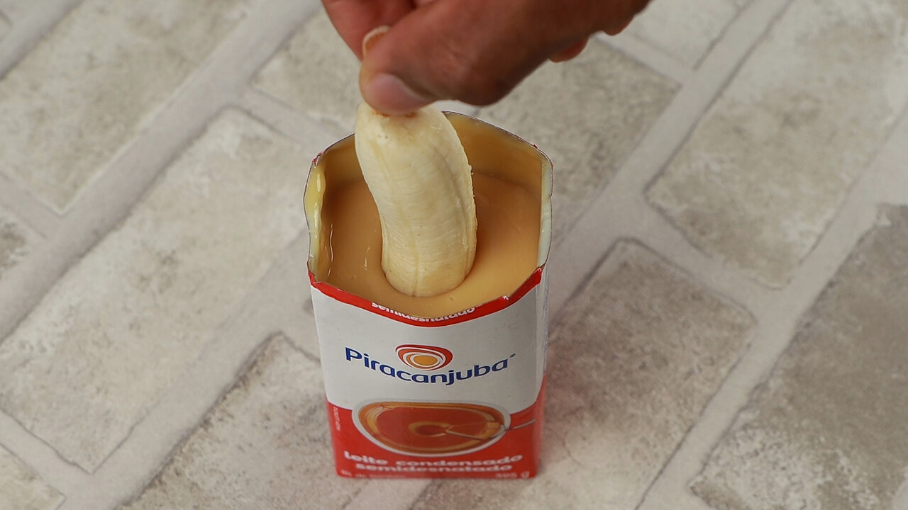 Put banana in condensed milk and make this delicious recipe