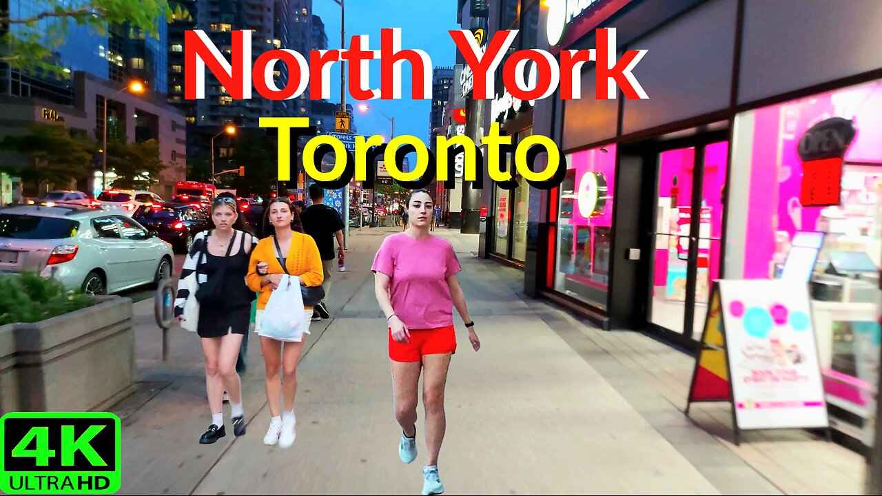 【4K】North York Toronto Yonge St At Night Canada 🇨🇦