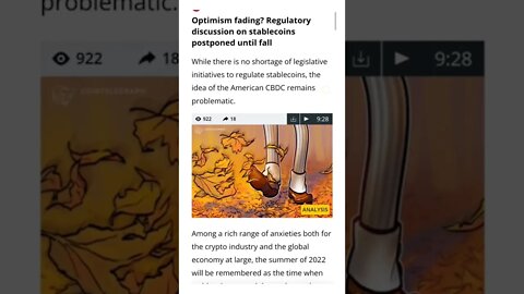 Regulatory Discussion on Stablecoins Postponed Until Fall @CryptoCrewUniversity @AnthonyEdward