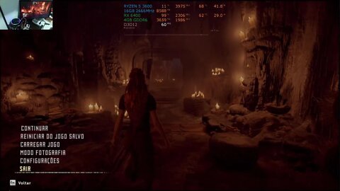 God of War 4, na Sapphire Pulse RX 6400 em Full HD.