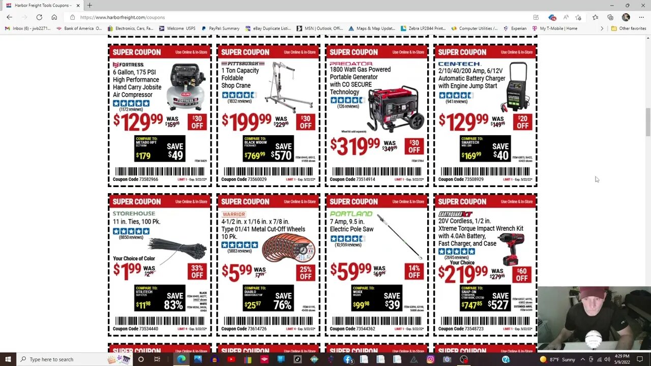 Harbor Freight Coupons May 9th threw May 22nd