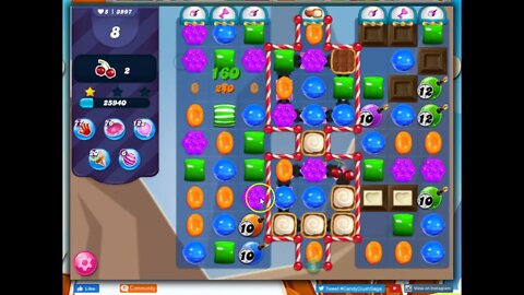 Candy Cursh Level 3997 Talkthrough, 22 Moves 0 Boosters