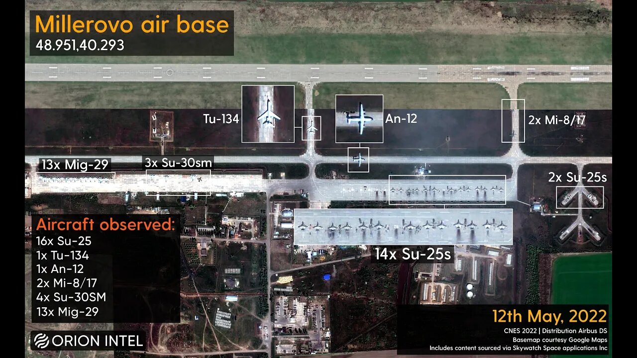 Russian Aircraft Currently Based at Millerovo Air Base