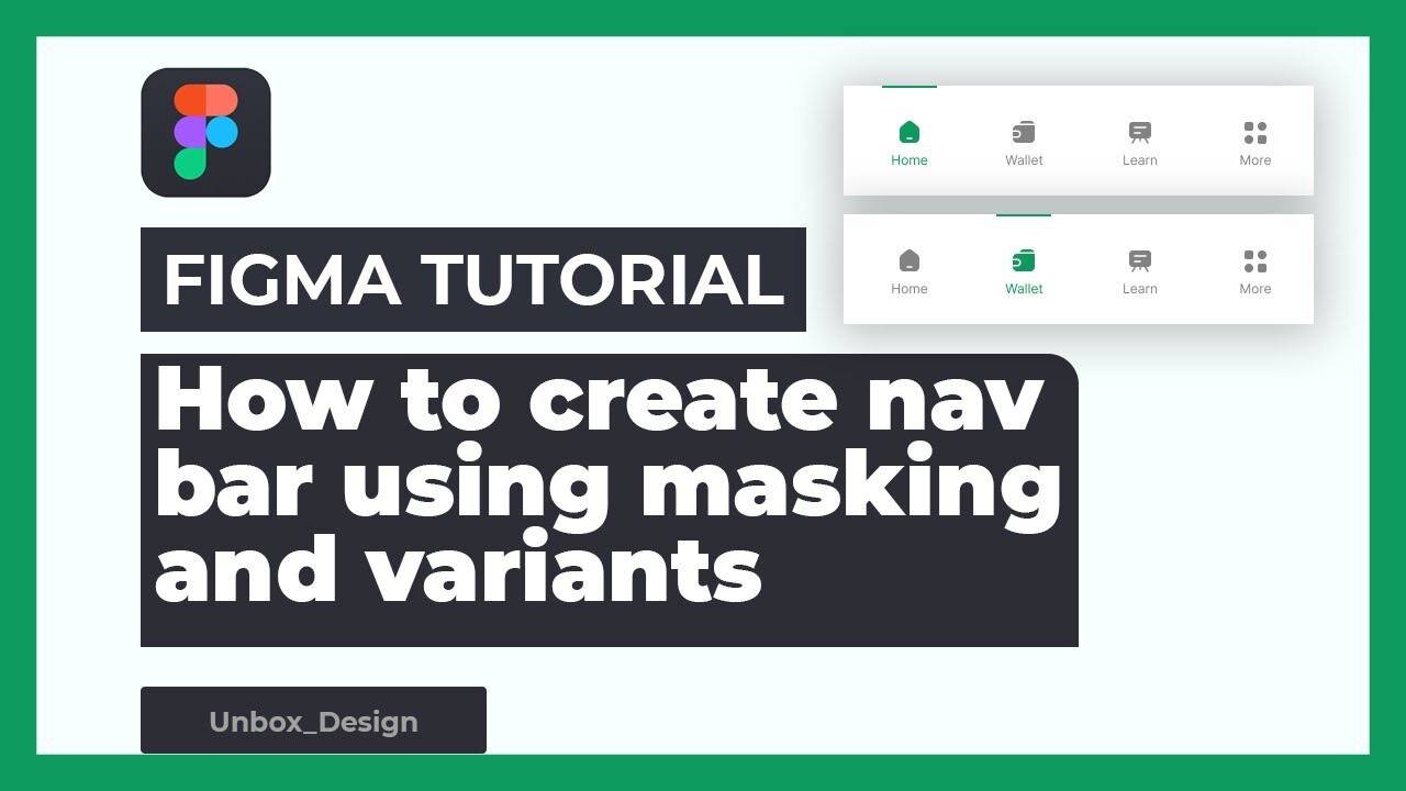 Navigation Bar using Masking and Variants in figma