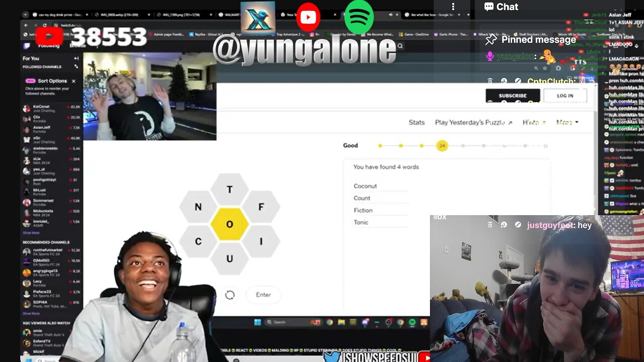Yung Alone Reacts To IShowSpeed Pranking XQC (Part 2)
