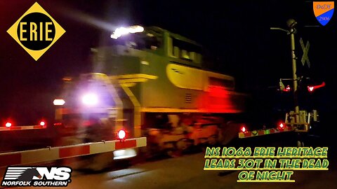 Ns 1068 Erie Heritage Unit leads 30t in the dead of night